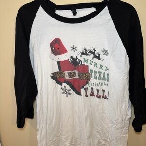 Merry Texas Christmas Y'all Raglan Top